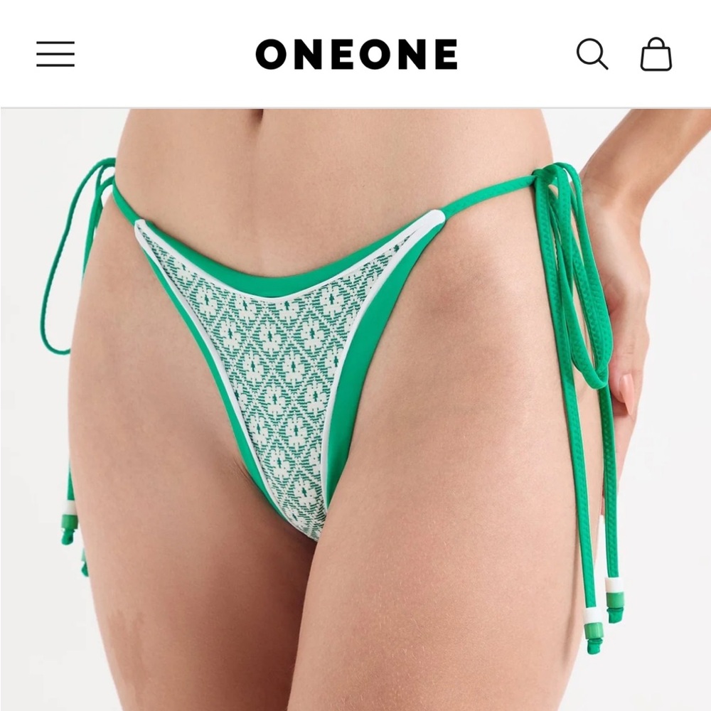 Green Patterned Bikini Set - Picture 3 of 6